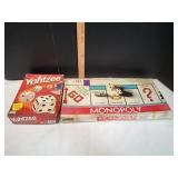 Vtg Yahtzee & Monopoly Board Games