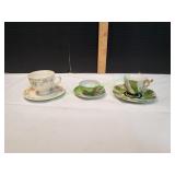 (3) Vtg Teacups w/ Saucers