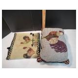 Rooster Table Runner w/ Rooster Throw Pillow