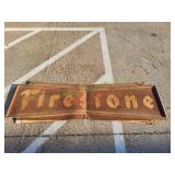 Large Vtg Firestone Metal Sign