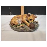 Vtg Homco Masterpiece Cub w/ Turtle Sculpture