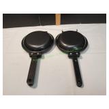 (2) Double Sided Non-Stick Frying Flip Pans