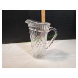 Vtg Clear Crystal Glass Water Pitcher