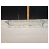 Vtg Fifth Ave Crystal Footed Glass Cracker Dish