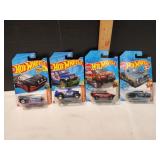 (4) Hot Wheels 1:64 Scale Diecast Cars