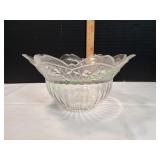 Scalloped Edge Tulip Design Cut Glass Bowl
