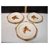(3) Decorato A Mano Horse Plates