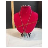 Vtg Faux Turquoise Owl Pendant on Chain