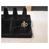 Vtg Fleur de Lis Sterling Sliver Ring, Sz 6.5