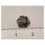 Vtg Multi-Colored Stone Brooch
