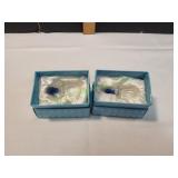 (2)Blue Crystal Baby Shower Crystal Pacifier Rings