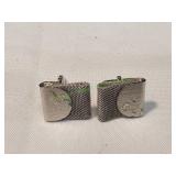 Vtg Swank Silver-Tone Mesh Cuff Links