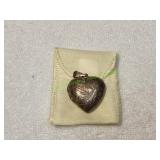 Vtg Engraved Sterling Silver Puffy Heart Locket