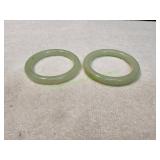 (2) Light Green Bangle Bracelets
