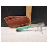 Handmade Custom Bull Cutter Knife w/Leather Sheath