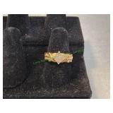 Square Cluster 14Kt-KPJ Ring, Sz 7