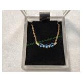 14K Blue Topaz Gold Necklace