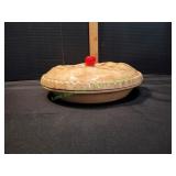 Vtg Ceramic Covered Cherry Pie Dish