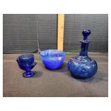 Sea Glasbruk Bowl w/ Decanter & More