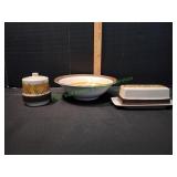 Stoneware Butter & Sugar Dish w/ Serving Bowl