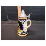 German Beer Stein w/ Pewter Lid