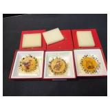 (3) The Hummel Gold Christmas Ornaments