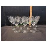 (12) Vtg Etched Water Goblets