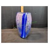 Blue & White Glass Vase
