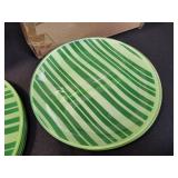 (6) Temp-Tations Striped Glass Dessert Plate, 4pk