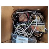 Box of Power Strips, Extension Cords & More