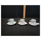 (3)Classic White Porcelain Expresso Demitasse Cups