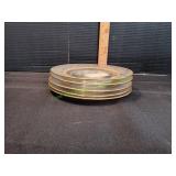 (5) 8" Gold Trim Glass Plates