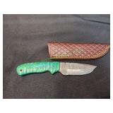 Damascus Knife w/ Sheath