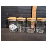 (4) Glass Bathroom Apothecary Storage Jars