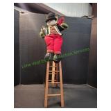 Plush Holiday Snowman on Ladder