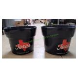 (2) Ceramic Texas Planters