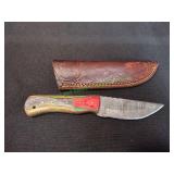 Damascus Knife w/ Sheath