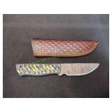 Damascus Knife w/ Sheath
