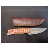Damascus Knife w/ Sheath