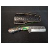 Damascus Bull Cutter Knife w/ Sheath