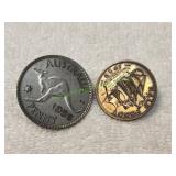 (2) Foreign Coin Tie Clips