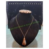 Vtg Large Pear Shaped Gemstone Pendant