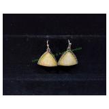 Vtg Yellow Fire Dangle Earrings