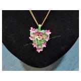 Hand-Painted Pany Flower Pendant