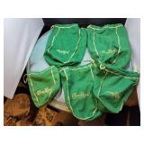 (5) Green Crown Royal Bags