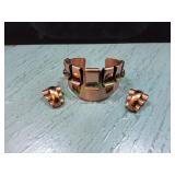 Vtg Renoir Copper Cuff Bracelet w/Clip-On