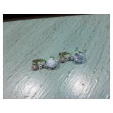 Vtg Crystal Dangle Clip-On Earrings