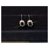 Vtg Sterling Silver Black Gemstone Dangle