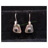 Vtg Sterling Silver Geometric Dangle Earrings