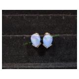 Vtg Blue Pear Shaped Clip-On Earrings